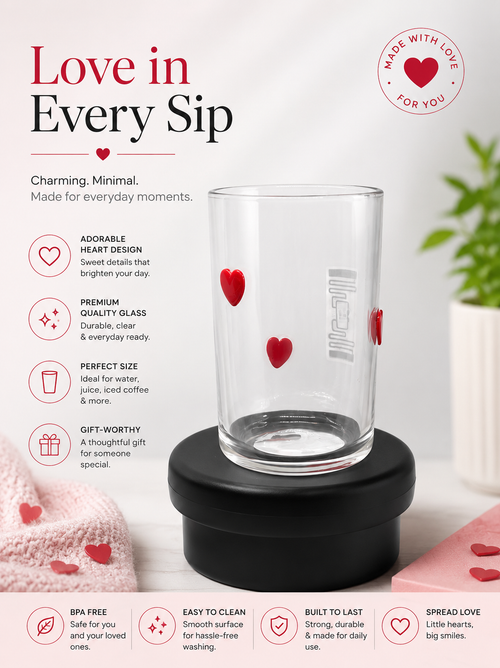 Sweetheart Sips Glass Cup